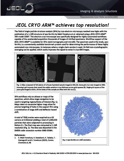 JEOL CRYO ARM™ achieves top resolution